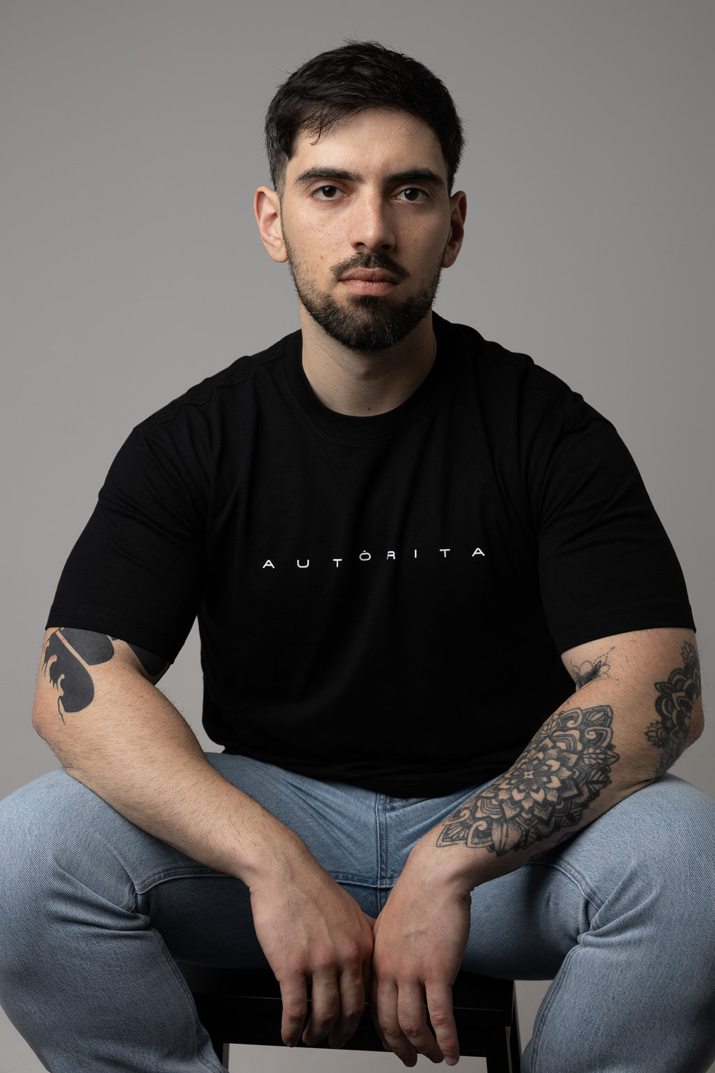Camiseta algodón jiujitsu negra AUTORITA