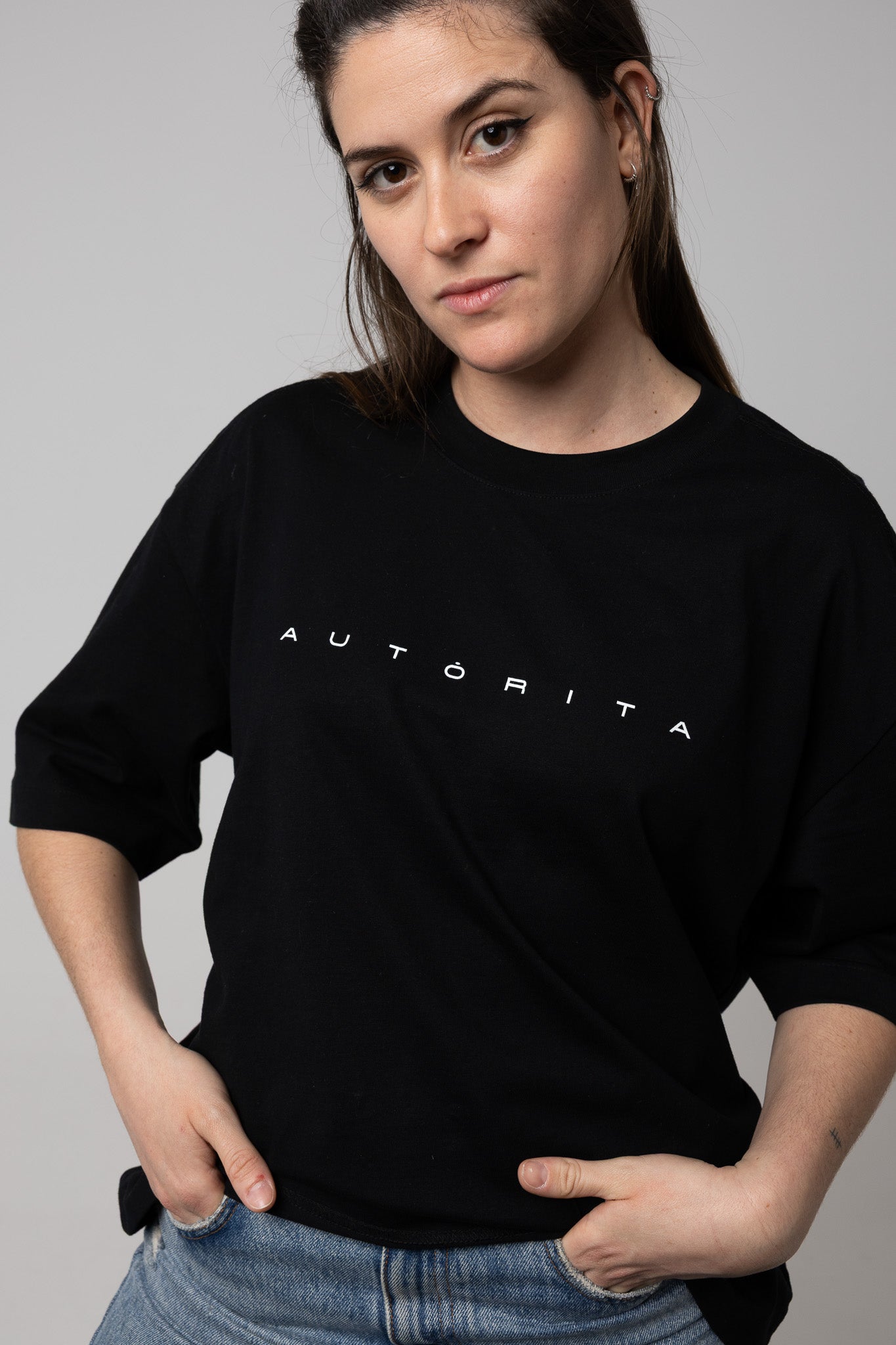 Camiseta oversize negra muje jiu-jitsu AUTORITA